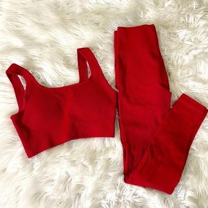 Red Yoga Pant Set